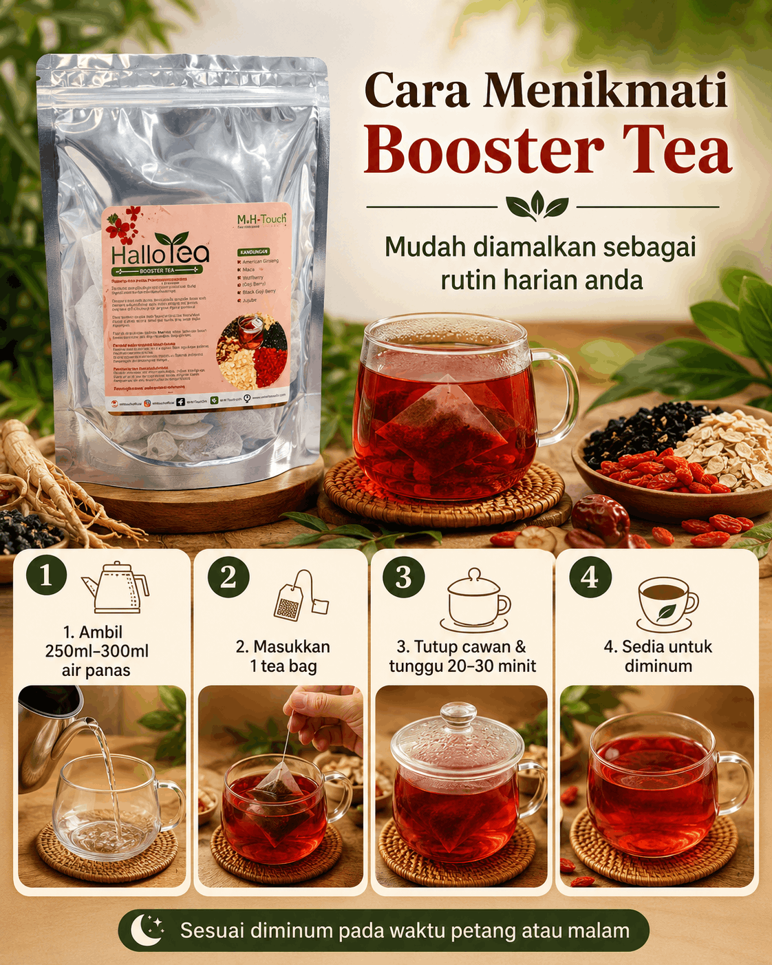 Hallo Dried Herbs Energy Booster Tea angle 5